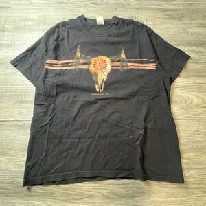 Anvil Graphic T-Shirt Mens XL Black Badlands SD Buffalo Skull Vintage Style Tee